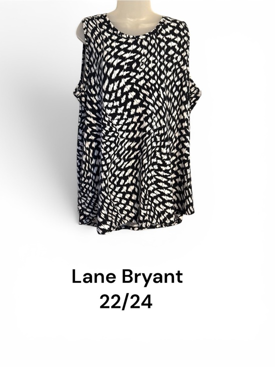 Lane Bryant Tops - LANE BRYANT   Black/White Sleeveless Top Back Keyhole Detail PLUS: 22/24   #10